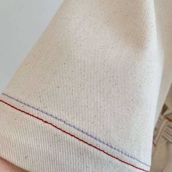 Norma Denim Mini Dress in Cream - Picture 8 of 10